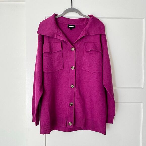 Monrow Supersoft Knit Jacket Rasberry Rose S - Picture 2 of 7